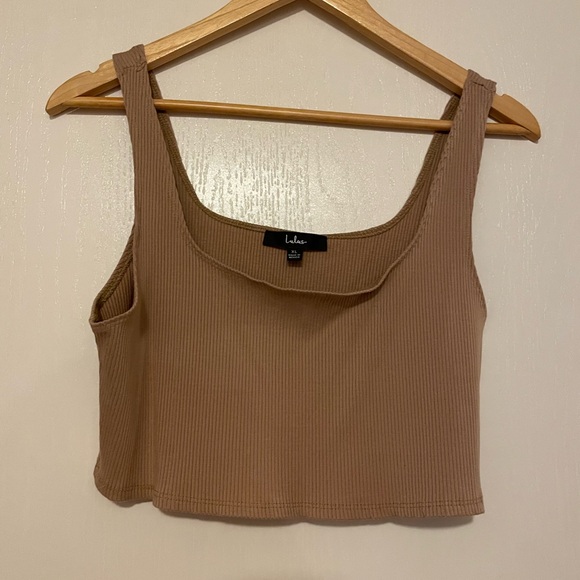 Lulu's Set For Life Tan Ribbed Top - Picture 1 of 6